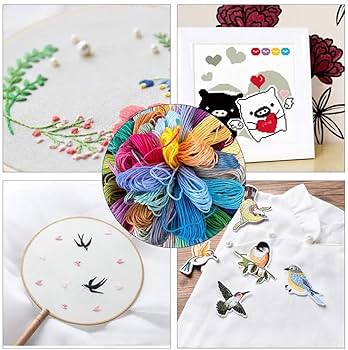 Amazon.co.jp: 刺繍糸 刺しゅう糸 長さ8m 6本綴り 初心者